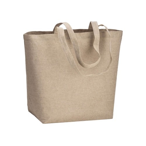 120 g/m2 recycled cotton shopper with PP inner coating, long handles and gusset 120 g/m2 recycled cotton shopper with PP inner coating, long handles and gusset