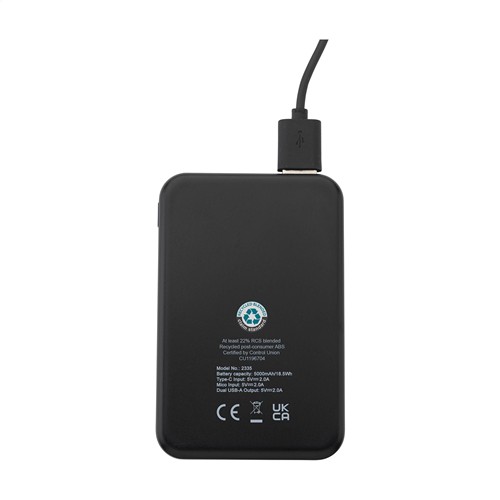 Compact 5000 RCS Recycled ABS Powerbank Compact 5000 RCS Recycled ABS Powerbank