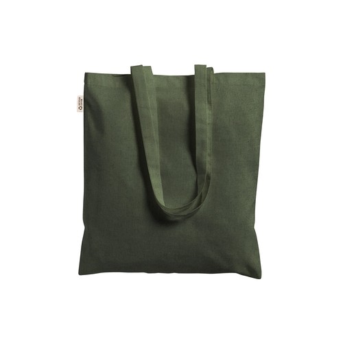 Plain-coloured shopper bag in 140 g/m2 recycled cotton. GRS certified