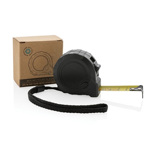 Flessometro 3m/16mm in plastica riciclata RCS con stop Flessometro 3m/16mm in plastica riciclata RCS con stop