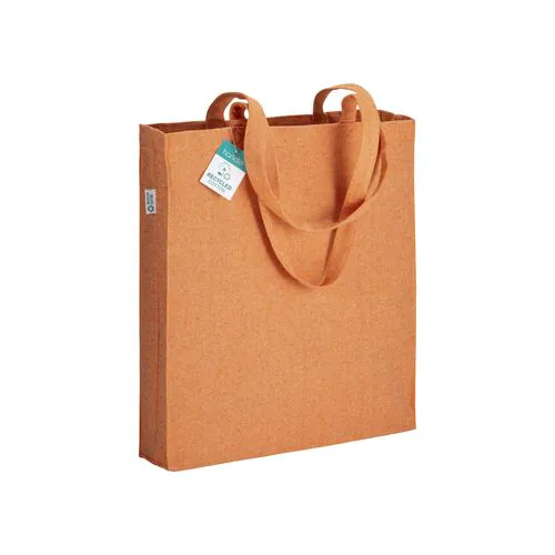 280g/m2 recycled cotton shopping bag, long handles and gussets 280g/m2 recycled cotton shopping bag, long handles and gussets