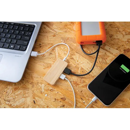 Bamboo hub with Type-C Bamboo hub with Type-C