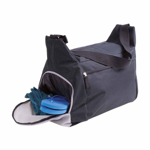 600D polyester sports/travel bag with adjustable shoulder strap, 2 compartments