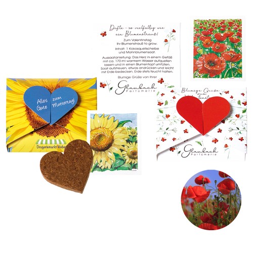 Carte à planter « Un cœur pour… » - Coquelicot Carte à planter « Un cœur pour… » - Coquelicot