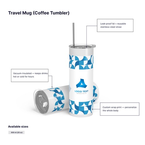 Custom Travel Mugs - Vacuum Insulated, Made to Order
