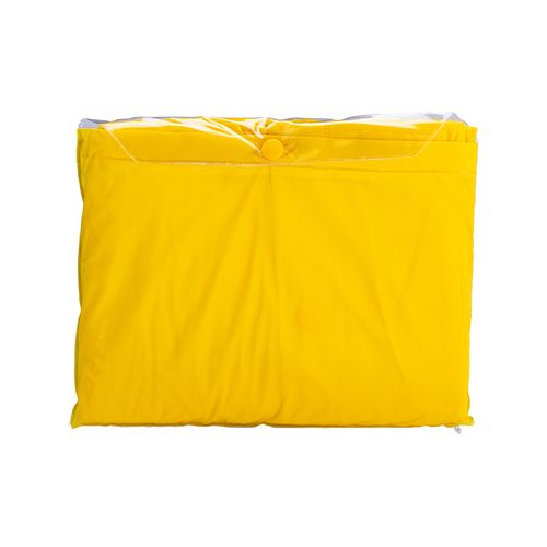 Embossed PVC (200 g) raincoat, supplied in a pocket-sized bag. One size
