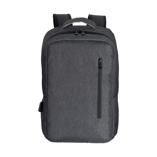 300D Polyester laptop backpack with 3 pockets. Laptop principal pocket and side pocket