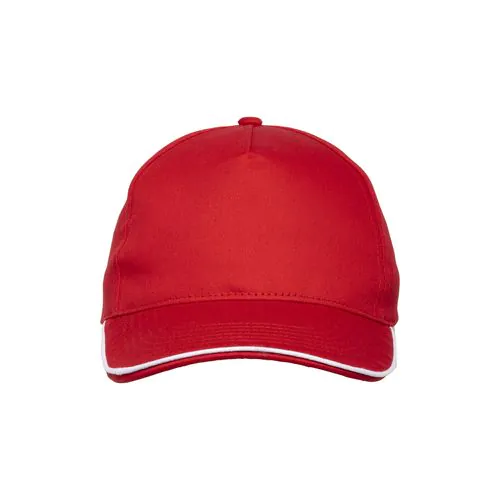 Cotton 5-panel baseball cap, contrasting sandwich visor Velcro closure
