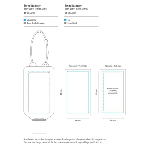 Disinfectant for Hands, 50 ml Bumper (blue), Body Label Disinfectant for Hands, 50 ml Bumper (blue), Body Label