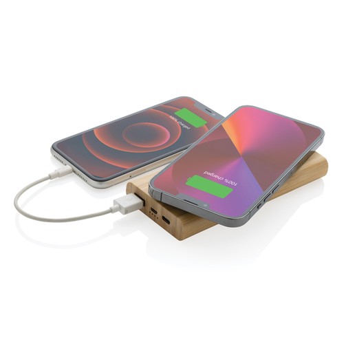 Bamboo 8.000 mAh 5W wireless powerbank Bamboo 8.000 mAh 5W wireless powerbank