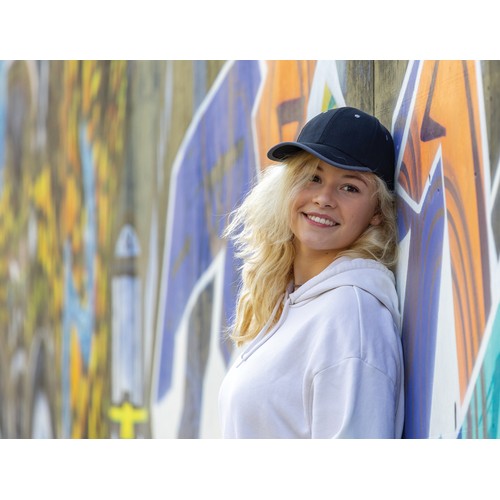 Impact AWARE™ 6 panel 280gr recycled katoen cap met bies Impact AWARE™ 6 panel 280gr recycled katoen cap met bies