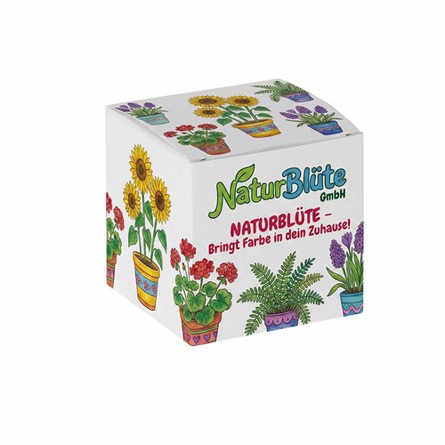 Cube de graines promotionnel (papier blanc) - Tournesol Cube de graines promotionnel (papier blanc) - Tournesol