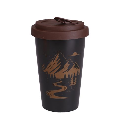Becher Freedom Lock 280ml schwarz satiniert/braun Becher Freedom Lock 280ml schwarz satiniert/braun