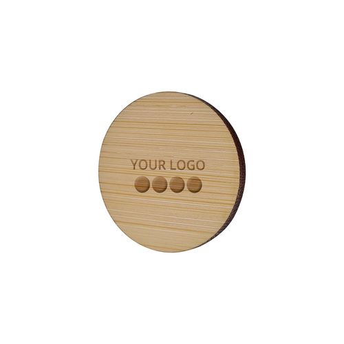 Badge Bamboo Round 40 mm, Magnet, Engraving Badge Bamboo Round 40 mm, Magnet, Engraving