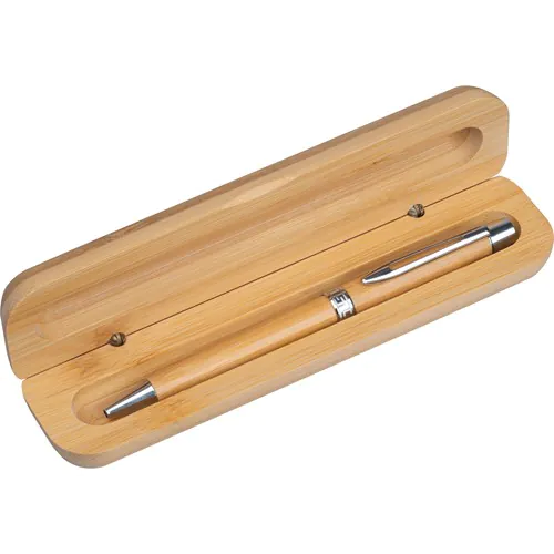 Bamboo pen with twist in bamboo case