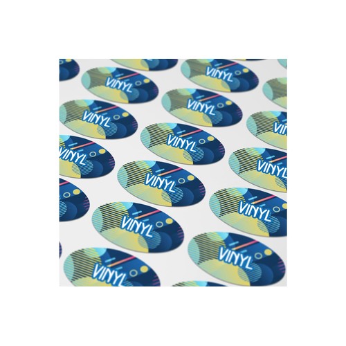 Vinyl Sticker Oval 30x15mm