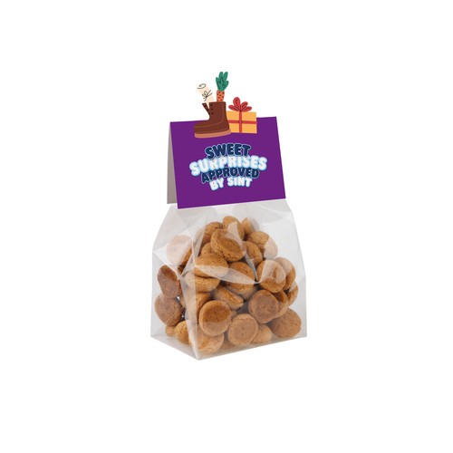 Block bag with header card in your own shape and 50 grams of candy
