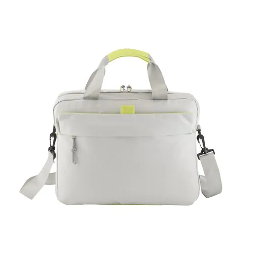 600D polyester laptop bag with adjustable shoulder strap and a band to attach it to a suit