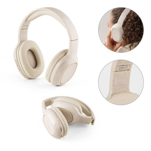 FEYNMAN. Casque sans fil pliable avec autonomie de 4 heures en paille de blé et ABS FEYNMAN. Casque sans fil pliable avec autonomie de 4 heures en paille de blé et ABS