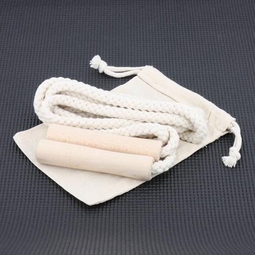 Skipping rope with handles - natural cotton