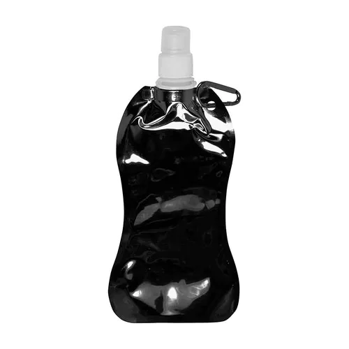 Gourde en PE/PET repliable (480ml), avec mousqueton (27 cm de haut pour 10,5 cm de largeur Gourde en PE/PET repliable (480ml), avec mousqueton (27 cm de haut pour 10,5 cm de largeur