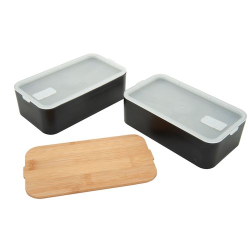 Bento 'Mihara', black, with bamboo lid