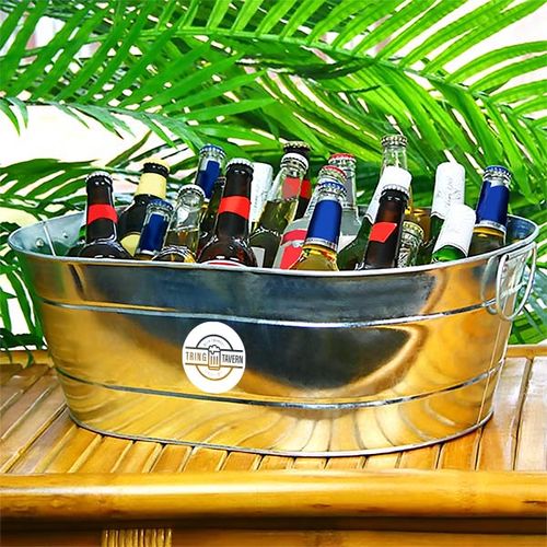Seau de fête ovale en acier galvanisé (24 litres)