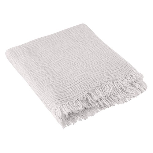Couverture douce au toucher, avec des franges déco Zélia Couverture douce au toucher, avec des franges déco Zélia