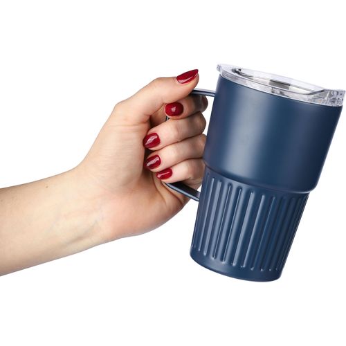 Recycled stainless steel double-walled travel mug (450 ml) Calo
