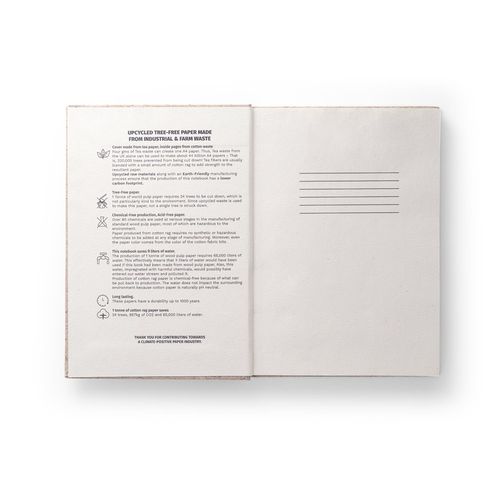 TEAPAD RIGID. A5 notepad with hard cover made from tea leafs waste (65%)