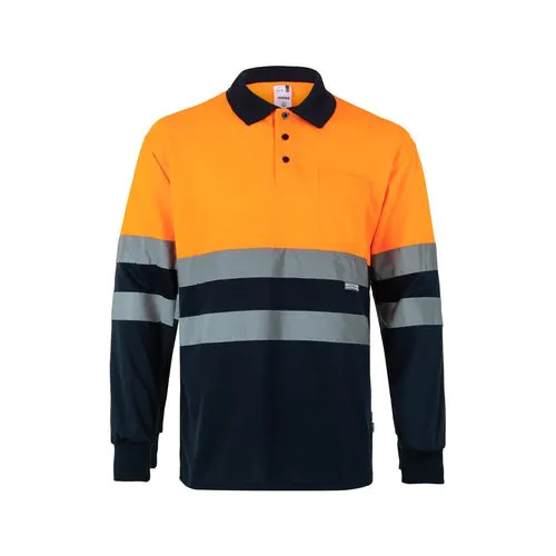 VL VULCAN. Two-tone bird-eye polo shirt (160g/m²) with long sleeves, in polyester (100%) VL VULCAN. Two-tone bird-eye polo shirt (160g/m²) with long sleeves, in polyester (100%)