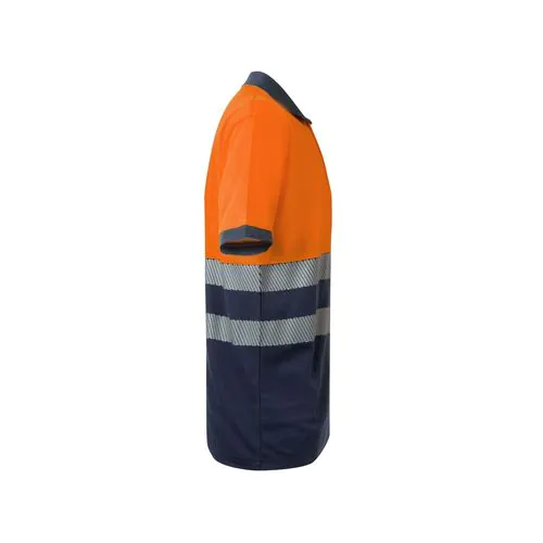 VL ACHELOUS. Polo piqué bicolore (150g/m²) à manches courtes, en coton (55%) et polyester (45%)