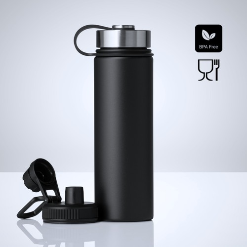 MUG ISOTHERME NORDIC AVEC DEUX BOUCHONS, 650 ml MUG ISOTHERME NORDIC AVEC DEUX BOUCHONS, 650 ml