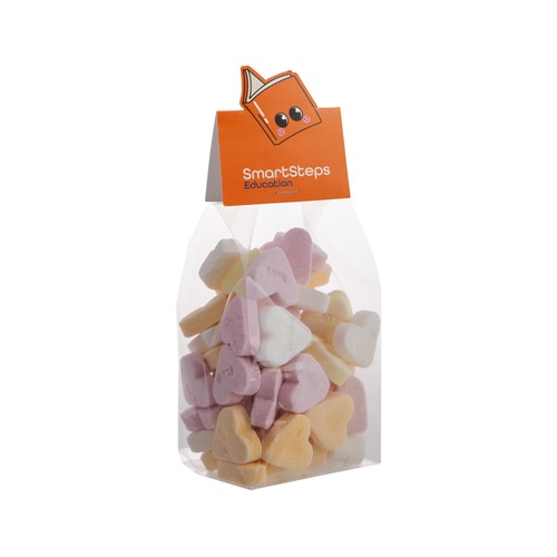 Block bag with header card in your own shape and 150 grams of candy