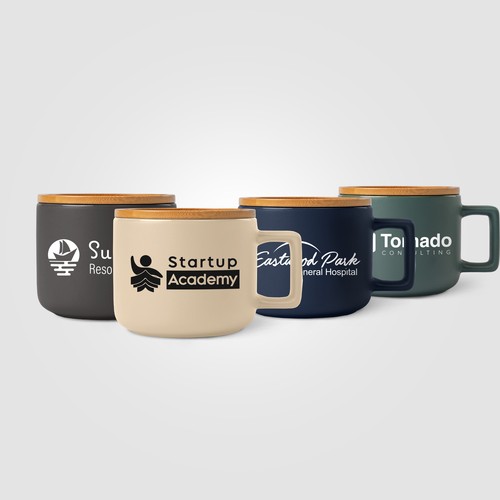 Café Virtuoso - 355 ml Ceramic Mug with Bamboo Lid Café Virtuoso - 355 ml Ceramic Mug with Bamboo Lid