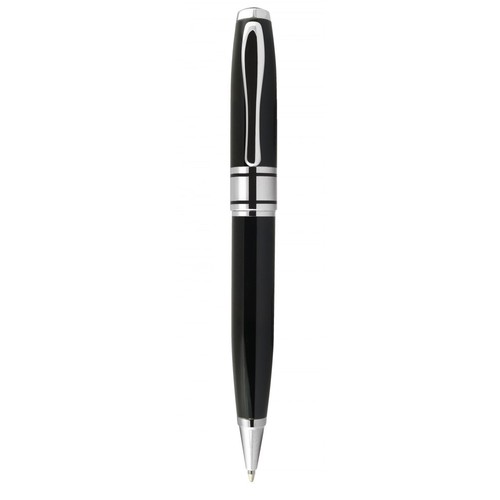 BALLPOINT PEN BLACK CHROMED SHINY