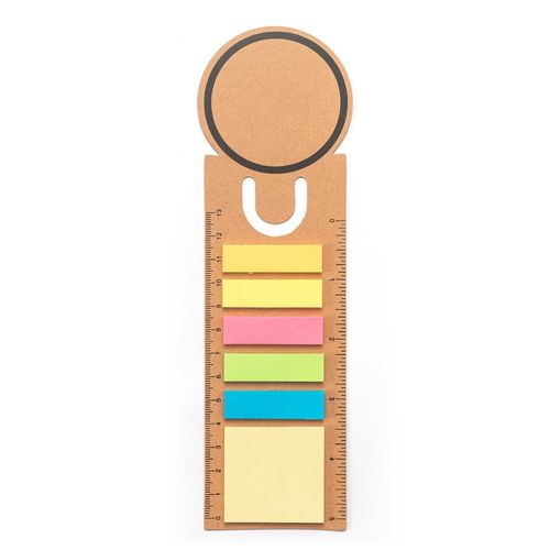 SAWYER. Set da ufficio 3 in 1, realizzato in carta riciclata al 100%, con superficie superiore rotonda estampa nera su tutto il perimetro