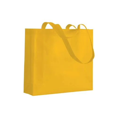 Bolsa de tejido sin tejer termosoldado, asas largas y fuelle Bolsa de tejido sin tejer termosoldado, asas largas y fuelle