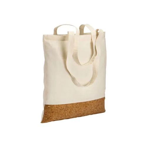 135g/m2 cotton shopping bag, cork base, long handles 135g/m2 cotton shopping bag, cork base, long handles