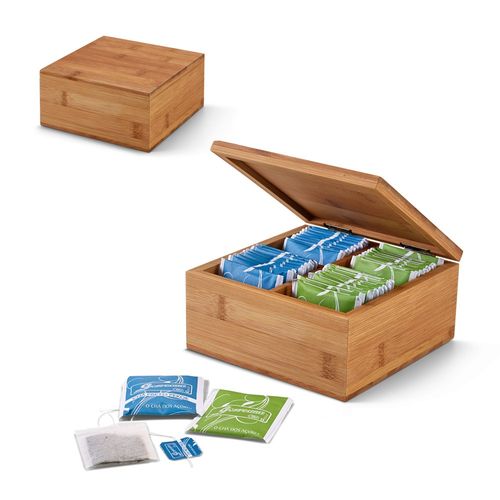 ARNICA. Bamboo tea box with 4 compartments and magnet closure ARNICA. Bamboo tea box with 4 compartments and magnet closure