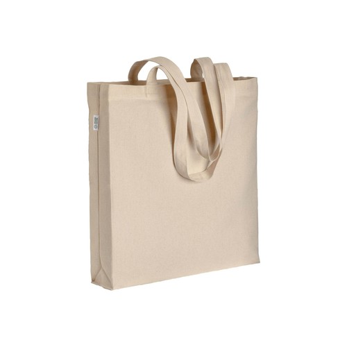 220/g m2 organic cotton shopping bag, long handles and gussets 220/g m2 organic cotton shopping bag, long handles and gussets