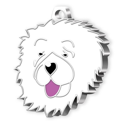 MEDAILLE CHIEN CHOW CHOW BLANC