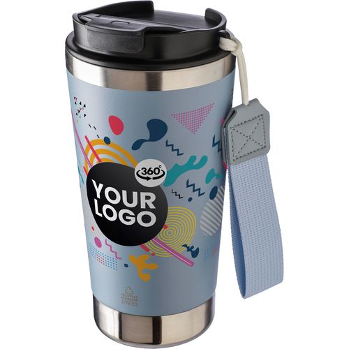Gerecycled roestvrijstalen dubbelwandige drinkbeker 500 ml Kayla
