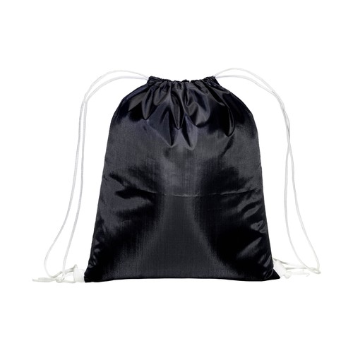210T black polyester backpack with choke closure and colored cords 210T black polyester backpack with choke closure and colored cords