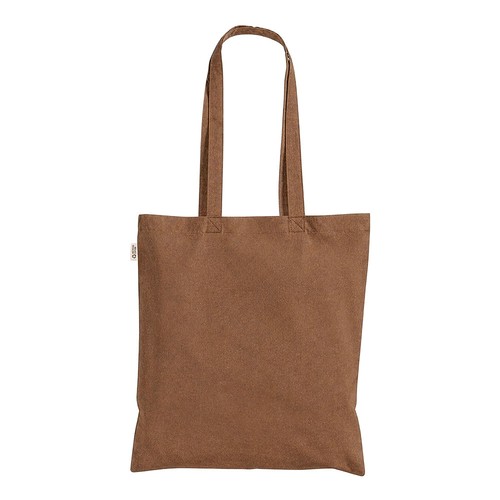 Plain-coloured shopper bag in 140 g/m2 recycled cotton. GRS certified