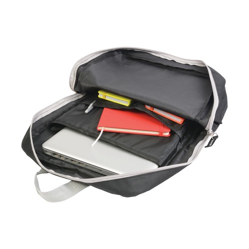 600D polyester laptop backpack with 2 pockets. Padded back and straps 600D polyester laptop backpack with 2 pockets. Padded back and straps