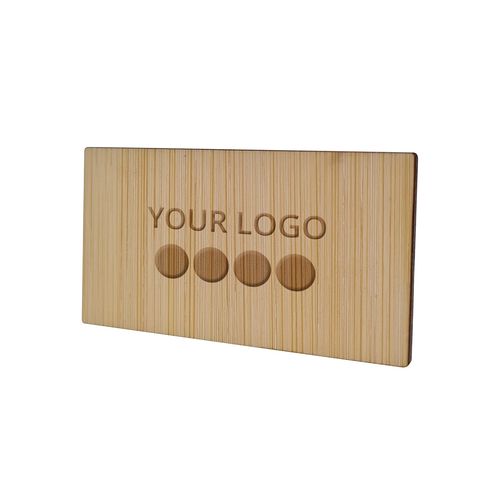 Badge Bamboo Rectangular 40 x 74 mm, Magnet, Engraving Badge Bamboo Rectangular 40 x 74 mm, Magnet, Engraving