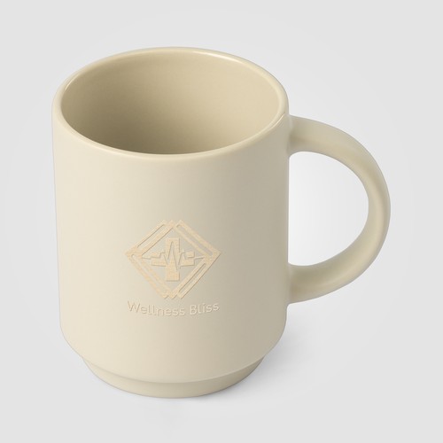 Café Duo - 325 ml Ceramic Mug & Bamboo Board Set Café Duo - 325 ml Ceramic Mug & Bamboo Board Set