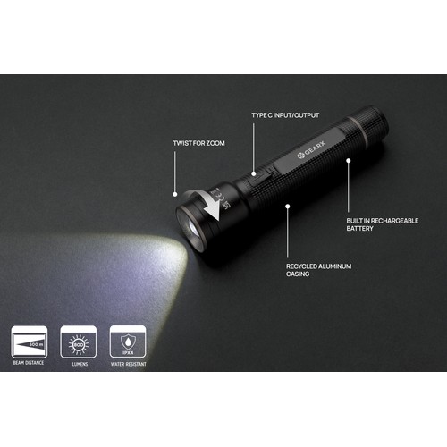 Gear X RCS gerecycled aluminium USB-oplaadbare zaklamp large