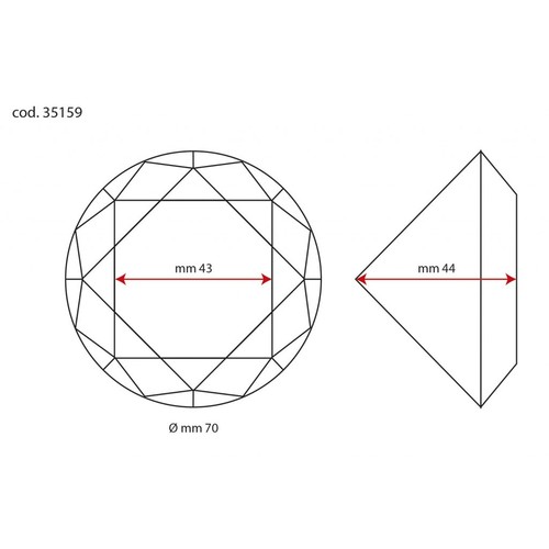 DIAMOND CRYSTAL diam. mm 70